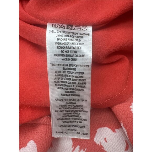 French Connection Aimee Verona Hibiscus & White Drape Front Split Midi Dress -0 - Picture 12 of 13